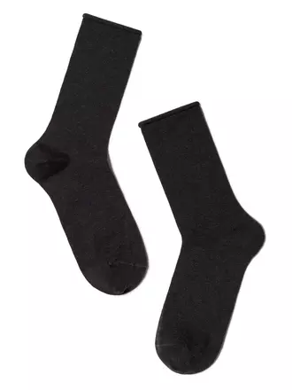 Меланжевые женские носки conte comfort 000 (без резинки) черный, , 36-37 (23), CONTE ELEGANT, - 1