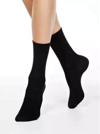 Удлиненные женские хлопковые носки active 000 черный, , 38-39 (25), CONTE ELEGANT, - 1