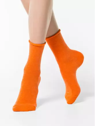 Меланжевые женские носки conte comfort 000 (без резинки) оранжевый, , 36-37 (23), CONTE ELEGANT, - 1