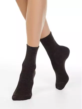Женские однотонные носки из пряжи с вискозой и кашемиром comfort 000 шоколадный, , 38-39 (25), CONTE ELEGANT, - 1