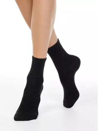 Женские однотонные носки из пряжи с вискозой и кашемиром comfort 000 черный, , 36-37 (23), CONTE ELEGANT, - 1