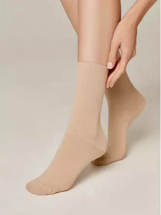 Удлиненные женские хлопковые носки active 000 капучино, , 36-37 (23), CONTE ELEGANT, - 1