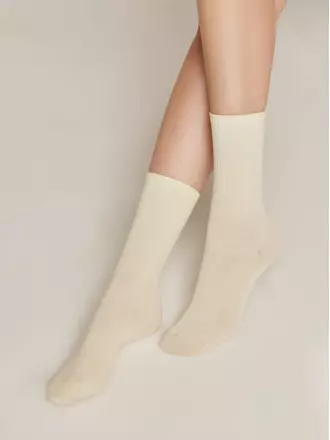 Удлиненные хлопковые женские носки active 000 кремовый, , 38-39 (25), CONTE ELEGANT, - 1
