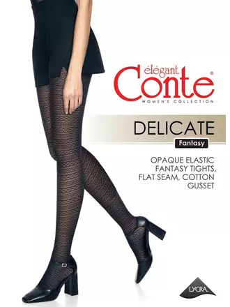 Колготки с ажурным рисунком conte delicate, , 3, CONTE ELEGANT, - 1