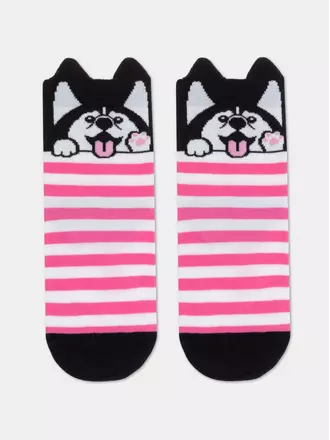 Хлопковые детские носки tip-top (мордашки) 554 розовый, , 16, CONTE-KIDS, - 1