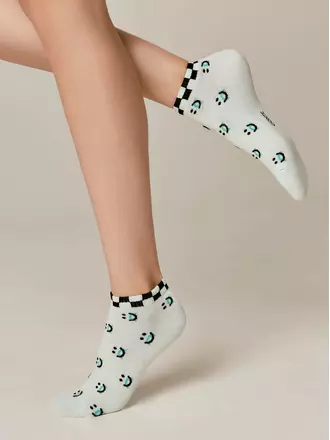 Короткие женские хлопковые носки conte classic 439 бледно-бирюзовый, , 36-37 (23), CONTE ELEGANT, - 1