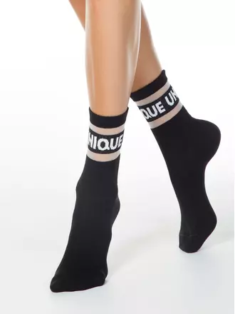 Удлиненные женские носки с полосками из прозрачной сетки active 156 черный, , 36-37 (23), CONTE ELEGANT, - 1