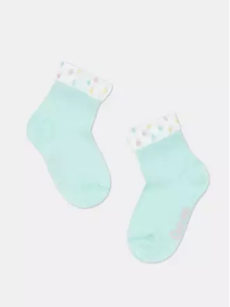 Короткие детские носки с воздушным пикотом tip-top 540 бледно-бирюзовый, , 12, CONTE-KIDS, - 1