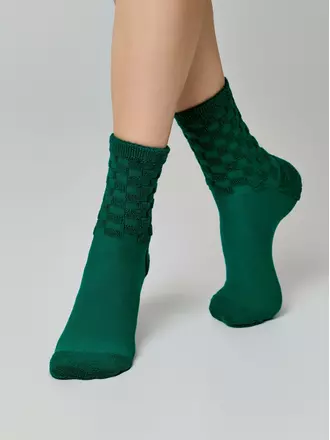 Махровые женские носки из хлопка comfort 550 зеленый, , 36-37 (23), CONTE ELEGANT, - 1