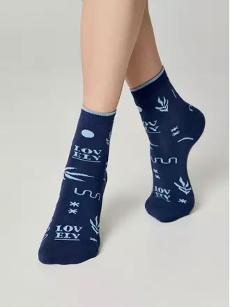 Теплые женские носки conte (махровые) comfort 567 темно-синий, , 38-39 (25), CONTE ELEGANT, - 1