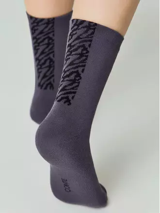 Теплые женские носки conte (махровые) comfort 570 серо-фиолетовый, , 36-37 (23), CONTE ELEGANT, - 1