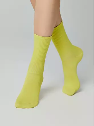 Удлиненные женские хлопковые носки active 000 лайм, , 36-37 (23), CONTE ELEGANT, - 1