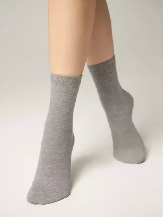 Женские носки из хлопка 3dsocks 000 серый меланж, , 36-38 (23-25), CONTE ELEGANT, - 1