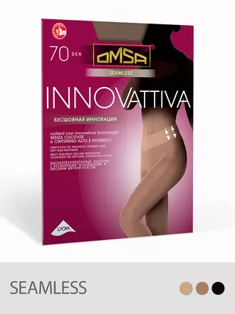 Колготки женские omsa innovattiva 70 (бесшовные) nero, , 3, OMSA, - 1
