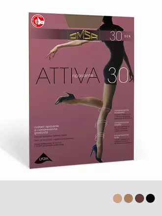 Женские колготки омса attiva 30 nero, , 2, OMSA, - 1