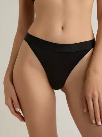 Трусы женские «танга» из бамбука comfy line lta 2992 black-black, , 90/XS, CONTE ELEGANT, - 1