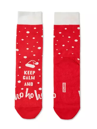 Новогодние мужские носки diwari new year «ho-ho» 519 красный, , 42-45 (27-29), DIWARI, - 1