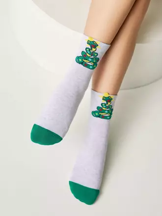 Носки женские new year 630 светло-серый, , 36-39 (23-25), CONTE ELEGANT, - 1