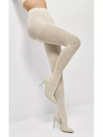 Ажурные хлопковые колготки омса corsia 120 avorio, , 2, OMSA, - 1