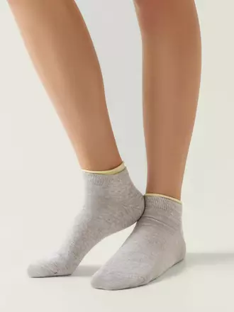 Короткие женские носки conte active 035 светло-серый-желтый, , 36-38 (23-25), CONTE ELEGANT, - 1