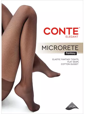 Матовые колготки в мелкую сеточку microrete natural, , 4, CONTE ELEGANT, - 1