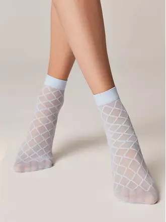 Носки женские в крупные ромбы conte 21с-145сп light blue, , 36-39 (23-25), CONTE ELEGANT, - 1