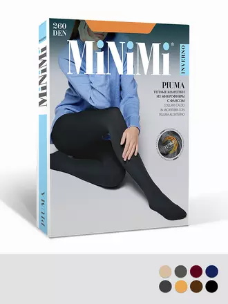 Теплые женские колготки minimi piuma 260 nero, , 6, MINIMI, - 1