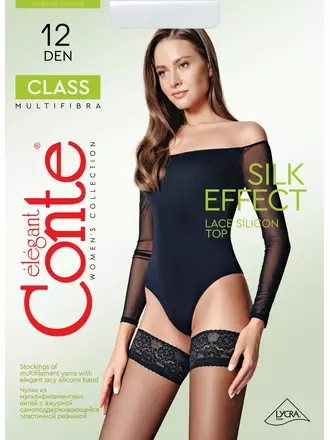 Чулки женские conte class 12 nero, , 27-29 (3/4), CONTE ELEGANT, - 1