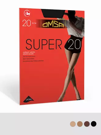 Колготки женские omsa super 20 nero, , 3, OMSA, - 1
