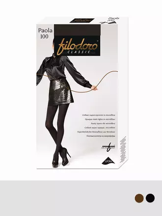 Колготки из микрофибры filodoro paola 100 nero, , 4, FILODORO, - 1