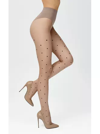 Колготки моделирующие в горошек minimi la sfera slim 20 daino/nero, , 2, MINIMI, - 1