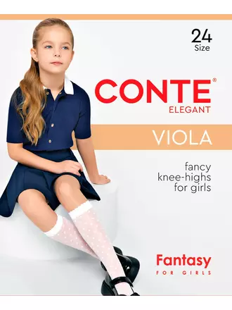 Гольфы детские с геометрическим рисунком viola bianco, , 20, CONTE ELEGANT, - 1