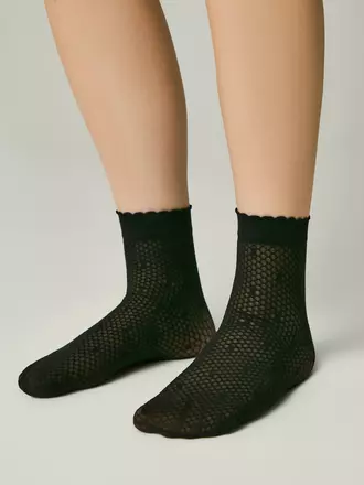 Тонкие носки в горошек conte mona nero, , 18-20, CONTE ELEGANT, - 1