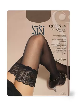 Чулки женские sisi queen 40 nero, , 2, SISI, - 1