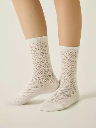 Носки женские (ажурные) conte classic 787 молочный, , 36-38 (23-25), CONTE ELEGANT, - 1