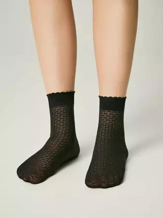 Тонкие носки с геометрическим рисунком julia nero, , 22-24, CONTE ELEGANT, - 1