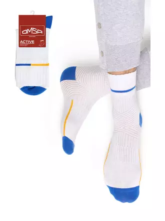 Мужские высокие носки omsa active 108 bianco, , 36-38 (23-25), OMSA, - 1