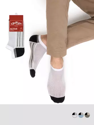 Мужские укороченные носки omsa active 109 grigio chiaro, , 39-41 (25-27), OMSA, - 1