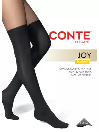 Колготки с имитацией гольфинов joy nero, , 4, CONTE ELEGANT, - 1