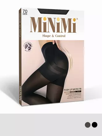 Моделирующие колготки из микрофибры minimi push up micro 3d 70/140 nero, , 2, MINIMI, - 1