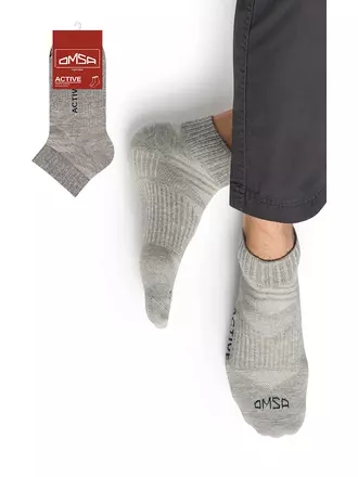 Короткие мужские носки omsa active 111 grigio melange, , 39-41 (25-27), OMSA, - 1