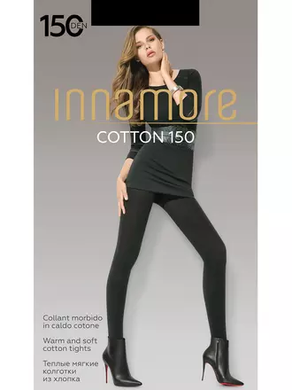 Колготки innamore cotton 150 marrone melange, , 2, INNAMORE, - 1