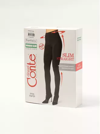 Моделирующие женские леггинсы с высокой посадкой wonder slim+ nero, , 164-118/4XL, CONTE ELEGANT, - 1