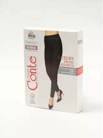 Ультрамодные джеггинсы с россыпью из стразов silvia nero, , 170-94/S, CONTE ELEGANT, - 1