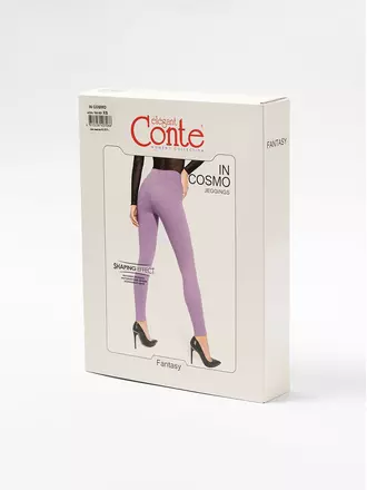 Леггинсы женские conte моделирующие джеггинсы с эффектом "push up" in cosmo purple bloom, , 164-98/M, CONTE ELEGANT, - 1