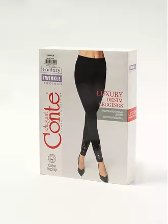 Ультрамодные джеггинсы с вышивкой из пайеток twinkle nero, , 170-94/S, CONTE ELEGANT, - 1
