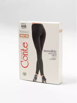 Джеггинсы женские с термоэффектом со средней посадкой goldy lux black, , 164-90/XS, CONTE ELEGANT, - 1