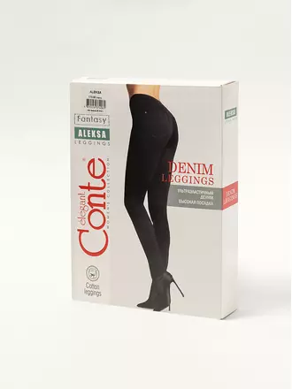 Леггинсы женские conte с высокой посадкой из ультраэластичного денима aleksa nero, , 164-90/XS, CONTE ELEGANT, - 1