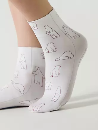 Носки с рисунком «белые мишки» fantasy 936 mix, , 36-39 (23-25), CONTE ELEGANT, - 1