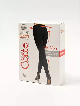 Моделирующие женские леггинсы с высокой посадкой и молниями leonarda nero, , 170-90/XS, CONTE ELEGANT, - 1